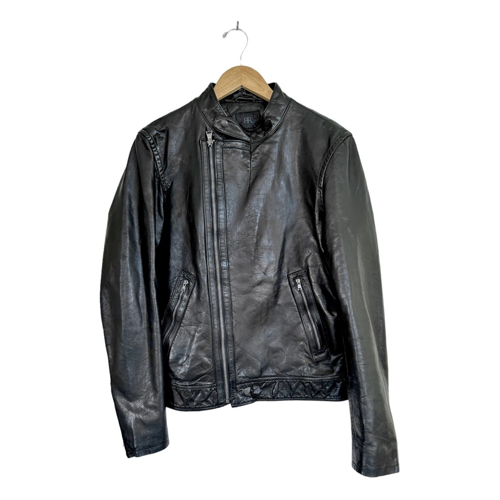 Banana Republic Women's Leather Jacket Asymmetrical Zipper Zip Cuffs Size Medium - Picture 8 of 15